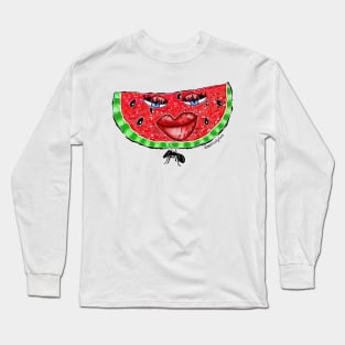 Juicy Watermelon Face Long Sleeve T-Shirt